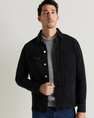 #ad NWT Quince Denim Chore Jacket 100% Organic Cotton Men#x27;s Large $49.00