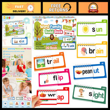 Word Family Build Book  Rhyme Flip Activity - CVC Flash Cards for Kids 3-8