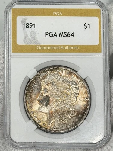 1891-P Morgan Silver Dollar $1 MS PGA 64 Philadelphia 90% One US Coin