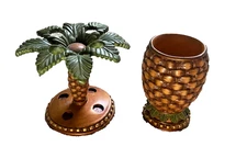 Palm Tree Toothbrush Holder And Rinse Cup Set Springs Global