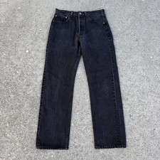 Vintage 90s Levi  s 501 Faded Black Straight Denim Jeans 31x30 Made In USA Grunge