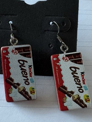 Kinder Bueno inspirierte Schokoriegel Ohrringe - süßer Lebensmittelschmuck