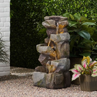 Candler Apache 4-Tier Stone Gray Fountain
