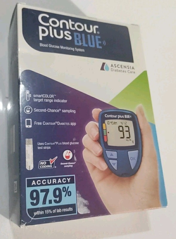 CONTOUR Plus Blue Blood Glucose Monitoring System All-in-One Kit New in Box