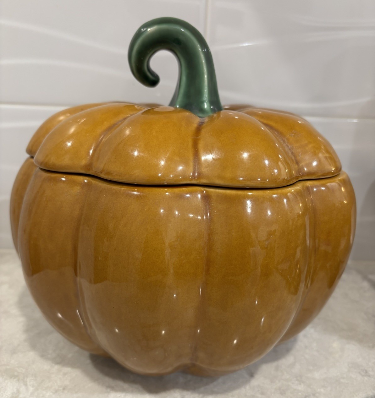 Williams And Sonoma Large Pumpkin Soup Serving Bowl Tureen With Lid