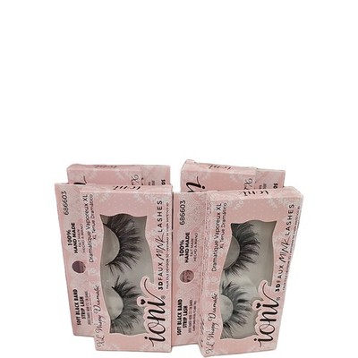 ioni XL Wispy Dramatic 3D Faux Mink Strip Eyelashes Handmade Black 686603