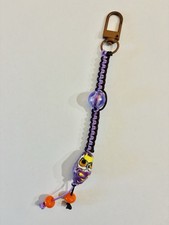Handmade Purple Braided Owl Charm Keychain Bag Charm or Bookmark