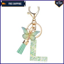 Durable Alphabet Keychain with Butterfly Pendant - Perfect for Personalization