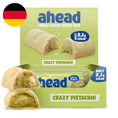Ahead Waffelriegel White Crazy Pistachio 12 X 30G | Knusprige Waffel Mit Cremige