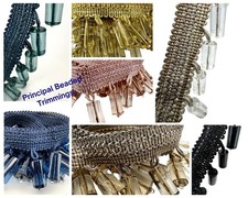 Beaded Fringe Trim Lampshade Curtain Upholstery Craft Decorative Per Length