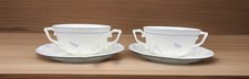 illeroy & Boch Heinrich Vienna Cream Soup Bowls & Saucers - Set of 2