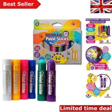 Child-Friendly 6 Pack Metallic Paint Sticks - Vibrant Mess-Free Coloring