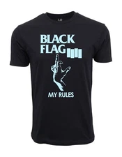 Black Flag My Rules Black Graphic T shirt