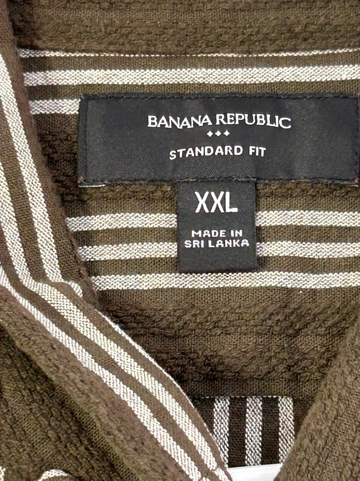 Banana Republic Men's Camp Shirt Size XXL Striped Short Sleeve Standard Fit - Image 4 of 4