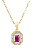 Whistledown Edelstein AnhäNger Halskette Rubin Gold