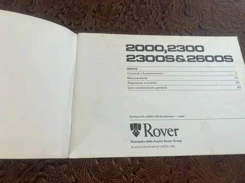🔴 ROVER 2000 Libretto auto uso manutenzione 2300-2300S-2600S ORIGINALE vintage - Immagine 3 di 4