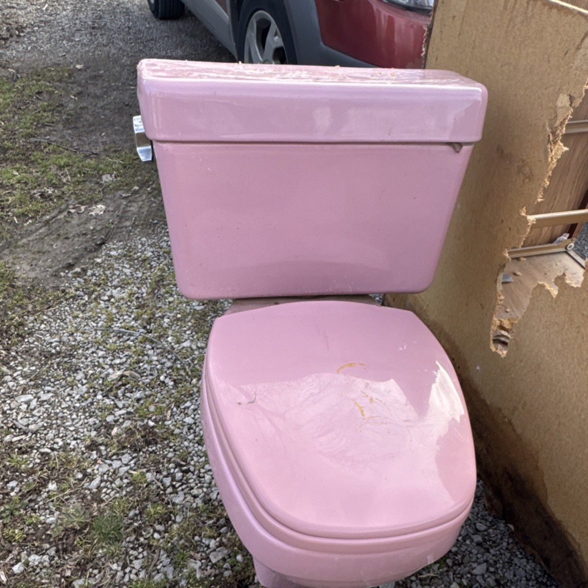 Pink Two Piece Toilet for Bathroom, Stylish Modern Design, Elegant