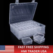 16/30pcs Clear Bead Organizer Box Hinged Storage Container Set Crafts Jewelry