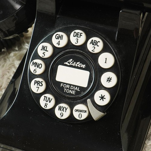 Telefono retrò moderno nero tipo push-type telefono stile antico Ascolta - Foto 2 di 7
