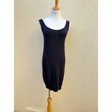 Donna Karan New York Little Black Knitted Shirt Dress