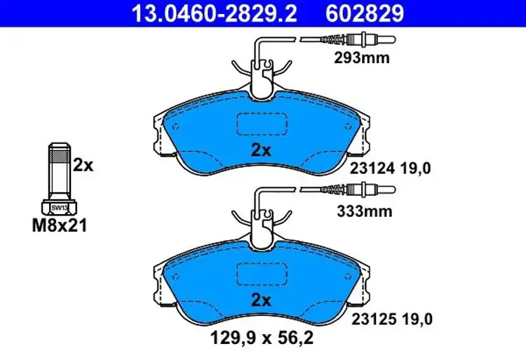 Brake pads 13.0460-2829.2 ATE for PEUGEOT CITROËN