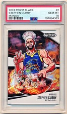 2024-25 Prizm Black Stephen Curry Manga SSP #2 PSA 10 - POP 38