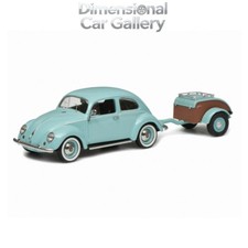 Schuco 1:43 Volkswagen Beetle Kafer with Trailer Alloy Model #Ovali Westfalia