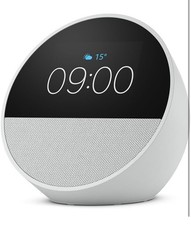 Echo Spot Smart alarm clock with vibrant sound + Alexa, Glacier White