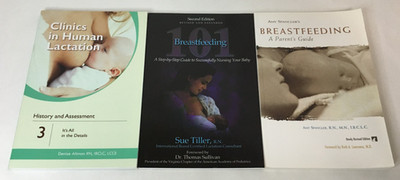 Lot of 3 Breastfeeding Guide Books - Human Lactation Step by Step Parents Birth