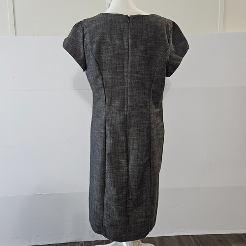 AGB Size 8 Grey Cap Short-sleeved Pleated Knee Length Office Business Casual Dre - Picture 17 of 22