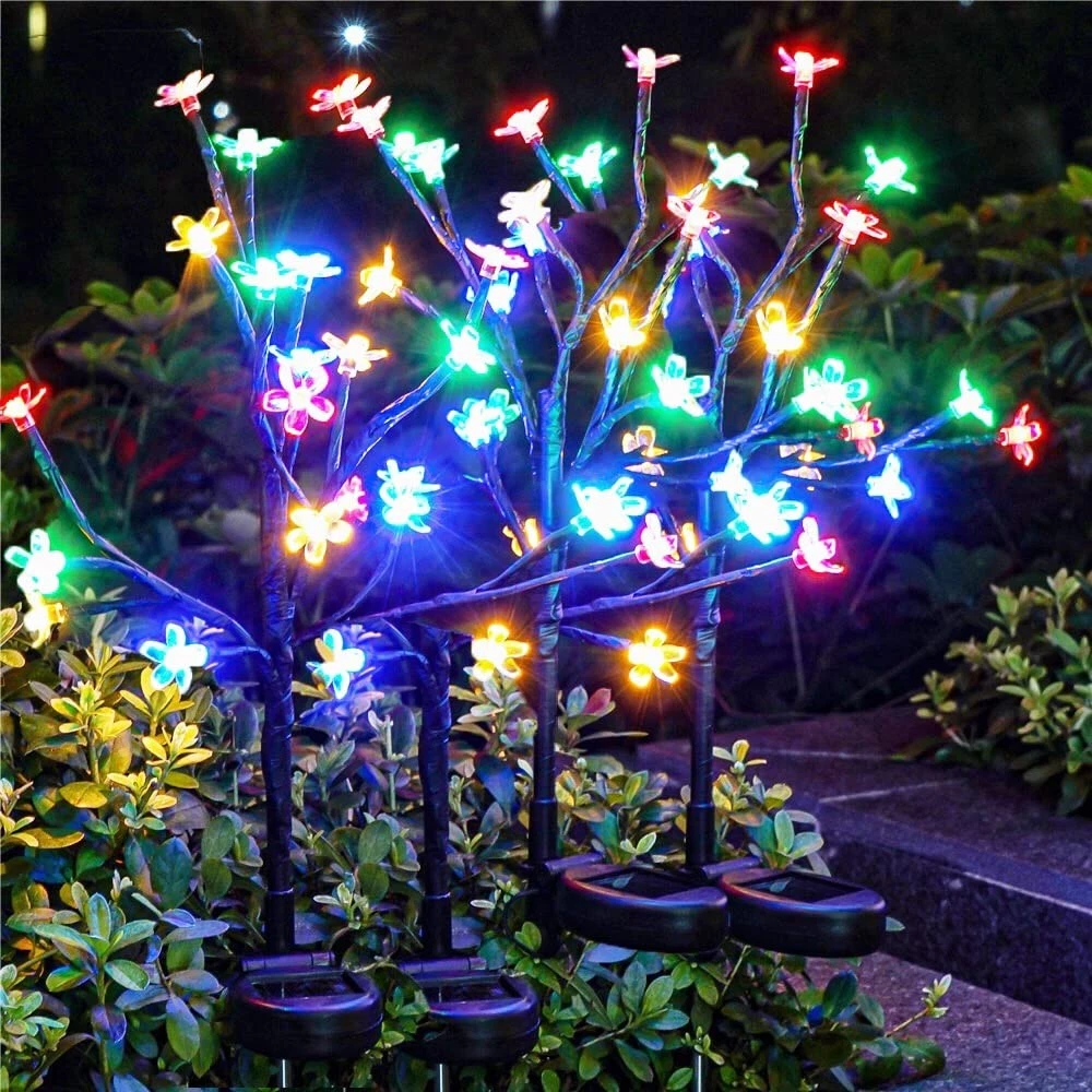 Solar Garden Lights Waterproof, Solar Lights Outdoor Decorative 4Pack,80Led S...