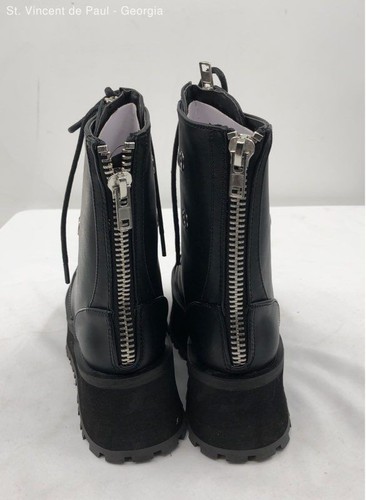 Demonia Gravedigger-10 Goth Black Solid Biker Boot Women 6 - Picture 5 of 8