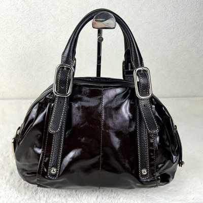 TOD'S 2-way Shoulder Bag Hand Bag with PV coating Black