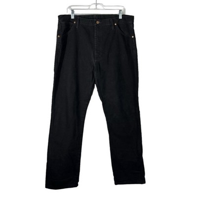 Wrangler Men's Black Straight Leg Canvas Workwear Pants 38x30 Carpenter Skater