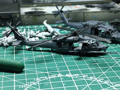 3D printed 1/144 US MH-60L Helicopter Handmade Coating Finished Model