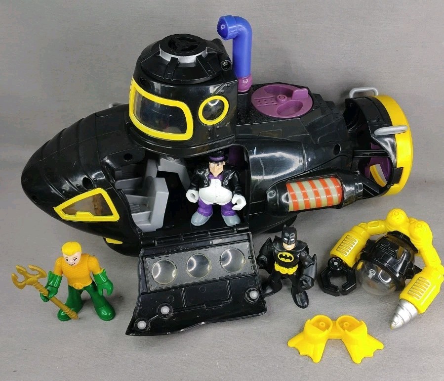 Figura de acción Imaginext DC Super Friend PINGÜIN SUBMARINE & BATMAN & AQUAMAN