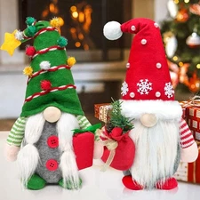 BINSUNS 2Pcs Christmas Gnomes Plush Decorations, Christmas Elf Gnomes Swedish To