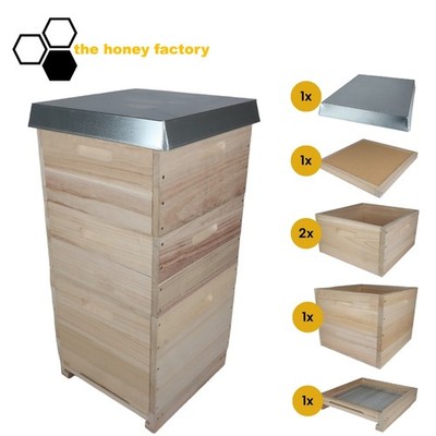 DNM 10 Bienenbeute 1,5er Zarge SET Paulownia Holz ''DIE GROSSE'' Bausatz Imkerei