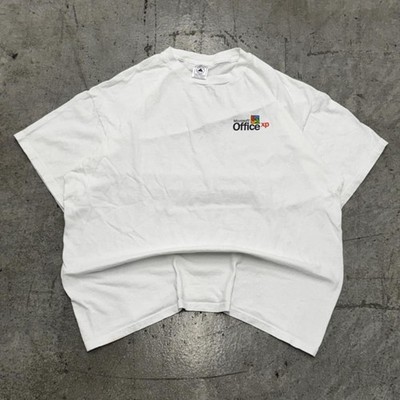 Vintage 90s Microsoft XP Office Promo Tech Tshirt XL White Technology Computers