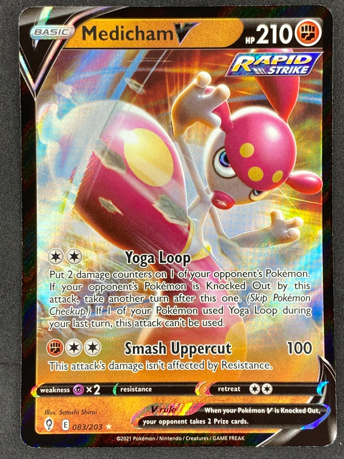 Pokémon Medicham V 083/203 EVS Evolving Skies NM