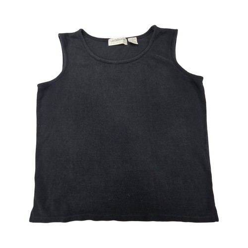 Liz Claiborne, Liz Claiborne Collection Black 100% Silk Knit Sleeveless Tank Top Small VTG 90s