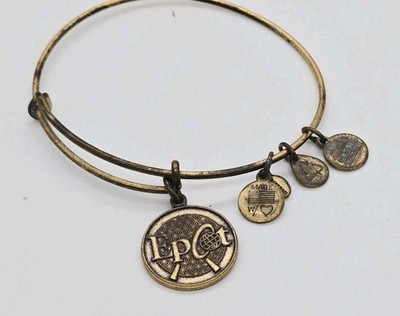 Alex and Ani Walt Disney Charm Bracelet Epcot Gold tone Space