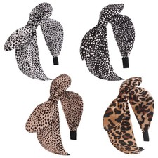 Big Bow Headbands for Women Cheetah Girls Leopard Headband with Bow Fancy Fas...