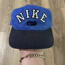 Nike Hat Cap Snap Back Children One Size Blue Twill Embroidered NIKE Arch Swoosh