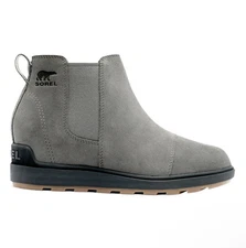 Sorel Evie II Chelsea Waterproof Suede Hidden Wedge Comfort Booties New