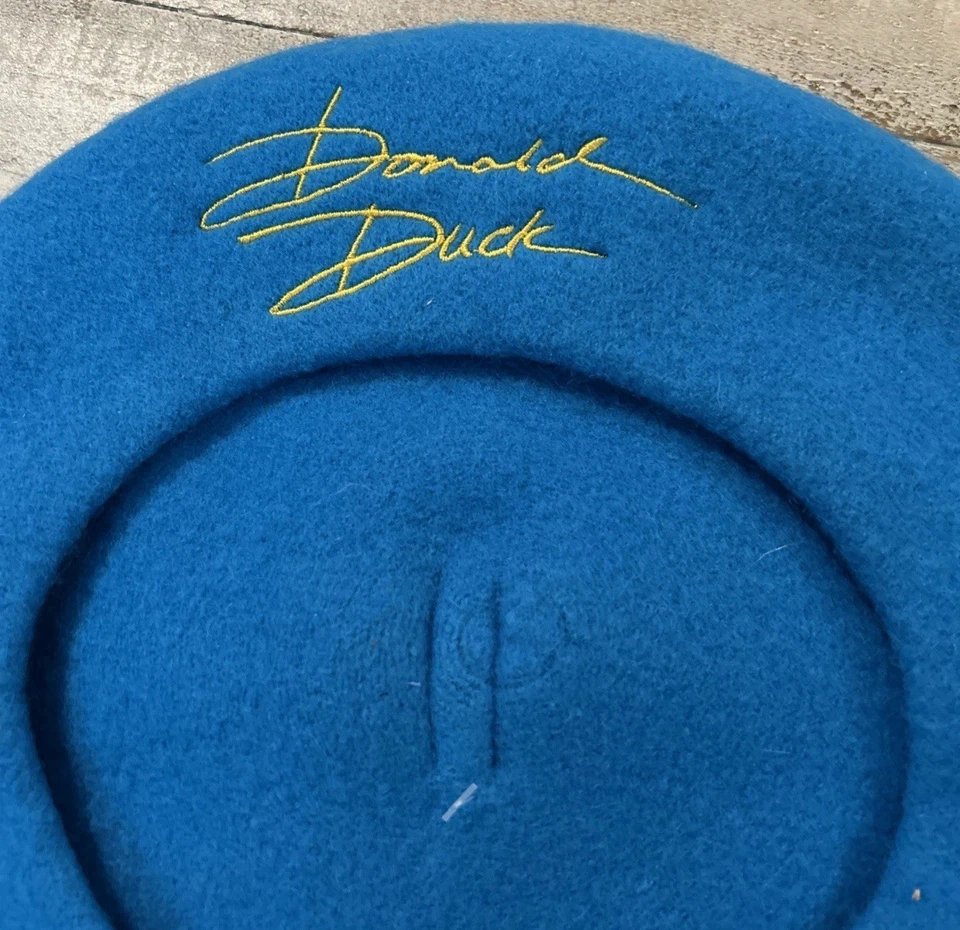 Sombrero Boina Pato Donald Disney 90 Aniversario Azul Parques Disneyland Blanco Nuevo Foto 3 de 4