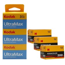 Kodak UltraMax 400 and Kodacolor 200 Color Negative Film 35mm, 36 Exp - 3 Pack