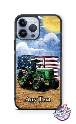US Flag Farming Tractor Phone Case For iPhone i14Pro Max Samsung S23 Google 3XL