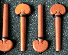 1 set violin pernambuco pegs heart style ebony ring collar