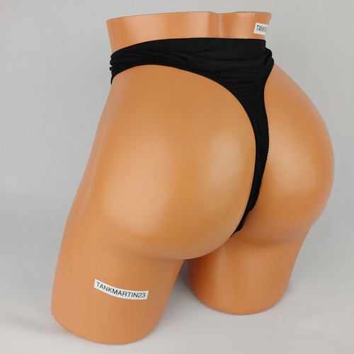 Lane Bryant Cacique 22/24 Sexy Split Gusset Thong Black Gold Buckle Plus Panties - Picture 3 of 6